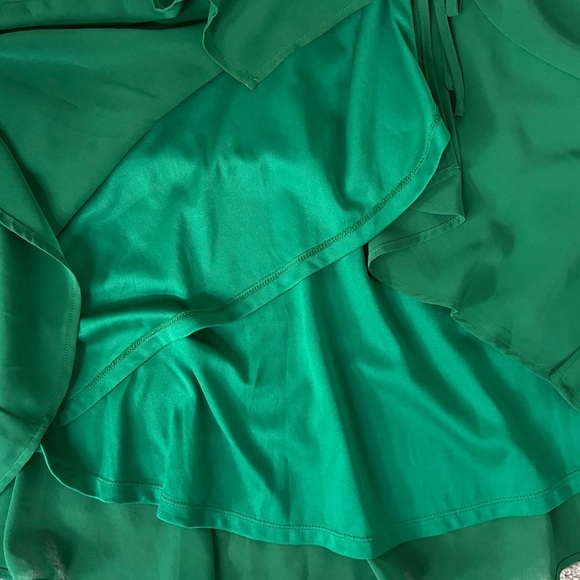 Lulu’s Outstanding Green Ruched High-Low Midi Dress Size Small - Picture 7 of 8